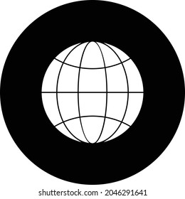 Globe Vector Glyph Inverted Icon Design
