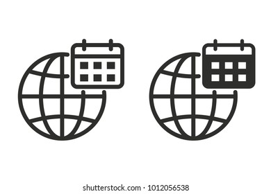 Globe vector icon. Black illustration isolated on white background for graphic and web design.