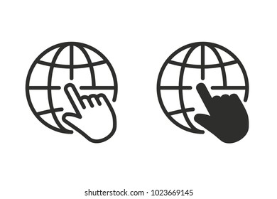 Globe vector icon. Black illustration isolated for graphic and web design.