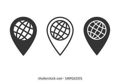 Globe vector icon. Black illustration isolated on white. Simple pictogram for graphic and web design.