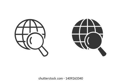Globe vector icon. Black illustration isolated on white. Simple pictogram for graphic and web design.