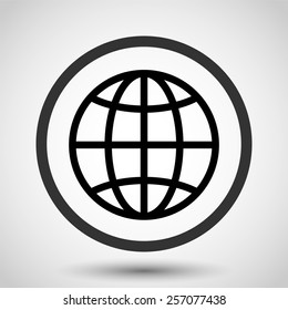 Globe vector icon - black illustration