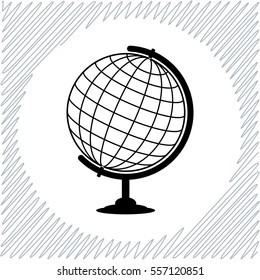 Globe vector icon - black  illustration