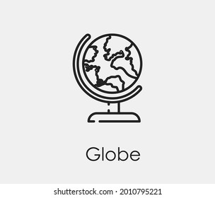 Globe Vector Icon. Editable Stroke. Symbol In Line Art Style For Design, Presentation, Website Or Apps Elements, Logo. Pixel Vector Graphics - Vector