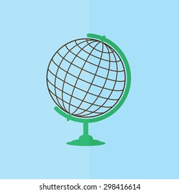Globe vector icon. Flat design