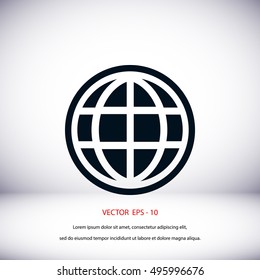 globe vector icon, flat design best vector icon