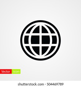 globe vector icon, flat design best vector icon