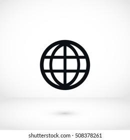 Globe Vector Icon Flat Design Best Stock Vector (Royalty Free ...