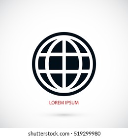 globe vector icon, flat design best vector icon