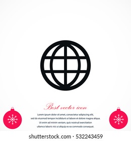 globe vector icon, flat design best vector icon