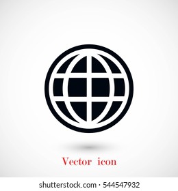 globe vector icon, flat design best vector icon