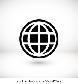 globe vector icon, flat design best vector icon