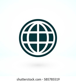 globe vector icon, flat design best vector icon