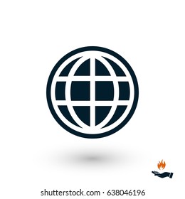 globe vector icon, flat design best vector icon