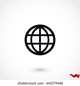 globe vector icon, flat design best vector icon