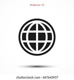 globe vector icon, flat design best vector icon