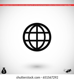 globe vector icon, flat design best vector icon