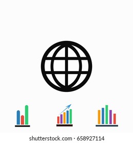globe vector icon, flat design best vector icon