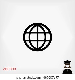 globe vector icon, flat design best vector icon