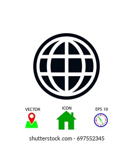 globe vector icon, flat design best vector icon