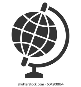 Globe vector icon. Flat gray symbol. Pictogram is isolated on a white background. Designed for web and software interfaces.