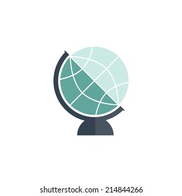 Globe vector icon. Flat icon. Vector illustration