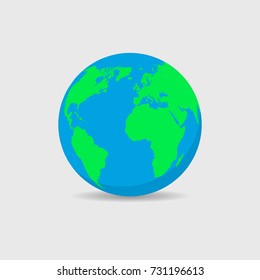 globe  vector icon  flat map world planet illustration