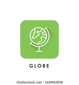 Globe vector icon. Vector illustration of World Globe. Globe vector icon, logo, symbol, sign. Flat Globe line art design isolated on white background.