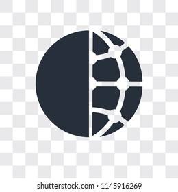 Globe vector icon isolated on transparent background, Globe logo concept