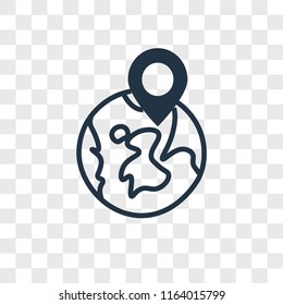 Globe vector icon isolated on transparent background, Globe logo concept