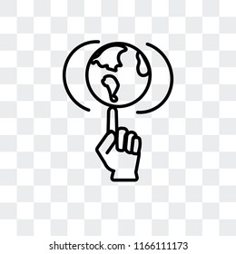 Globe vector icon isolated on transparent background, Globe logo concept