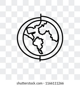 Globe vector icon isolated on transparent background, Globe logo concept