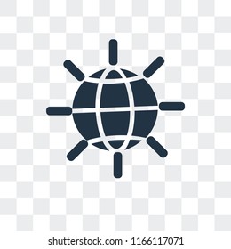 Globe vector icon isolated on transparent background, Globe logo concept