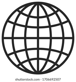 Globe vector icon isolated on white background
