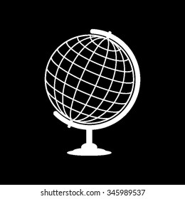globe vector icon isolated on black