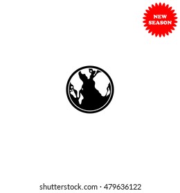 Globe vector icon isolated on white background.