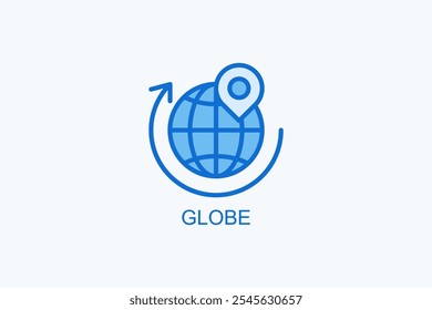 Globus-Vektorsymbol oder Logo-Illustration