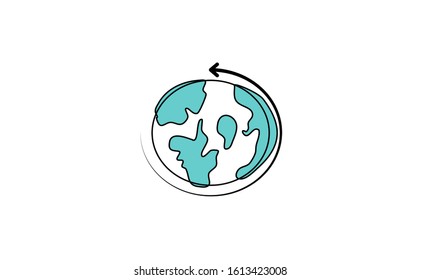 Globe vector icon maps. Earth vector icon maps symbols. Globe vector flat format not 3d. Globe icon logo earth with arrow.
