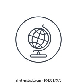 Globe vector icon on white, line art