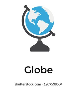 Globe vector icon on white background