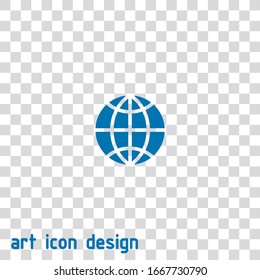 globe vector icon on white background