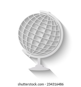 globe vector icon - paper illustration