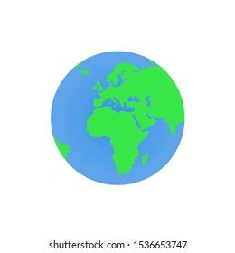 Globe vector icon. Planet symbol illustration. Europe countries.