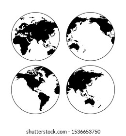 Globe vector icon. Planet symbol illustration. Europe countries.