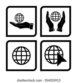 globe - vector icon, set