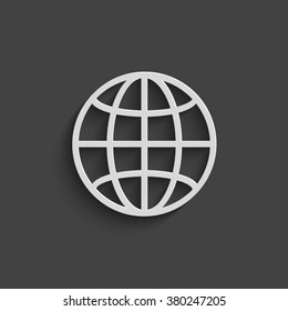 globe vector icon with shadow