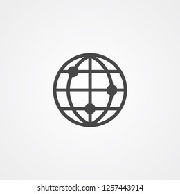 Globe vector icon sign symbol