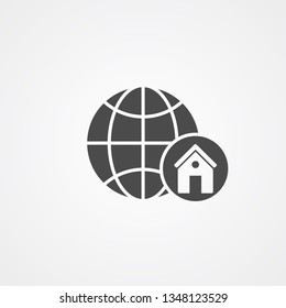 Globe vector icon sign symbol