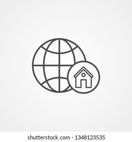 Globe vector icon sign symbol