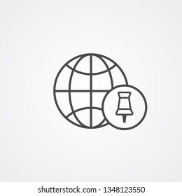 Globe vector icon sign symbol